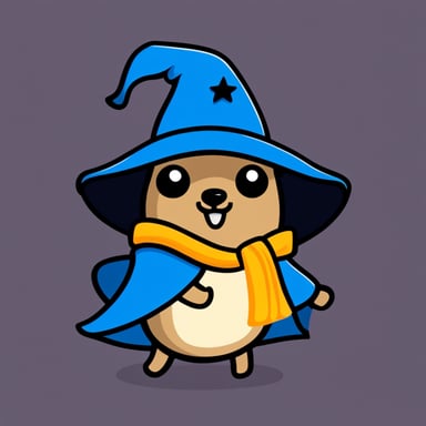 Go Blue Gopher with a wizard hat and cape