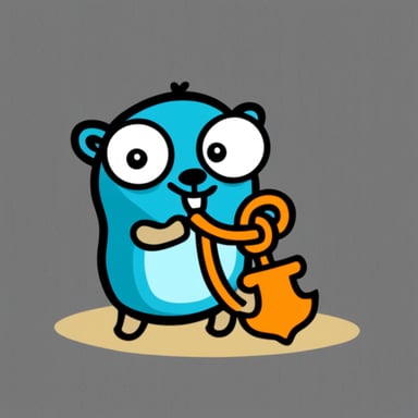 Go Blue Gopher holding orange anchor