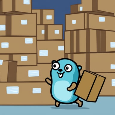 Go Blue Gopher is seen pushing boxes around.