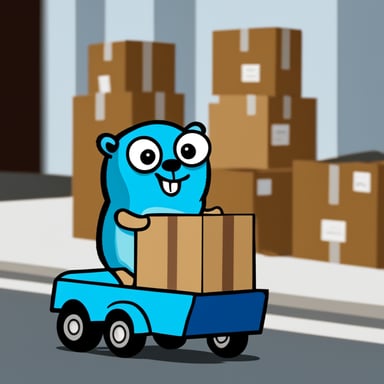 Go Blue Gopher is seen pushing boxes around.