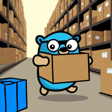 Go Blue Gopher is seen pushing boxes around.