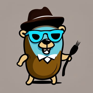 Go Blue Gopher is seen working with some nerdy glasses.