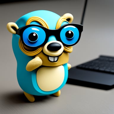 Go Blue Gopher is seen working with some nerdy glasses.
