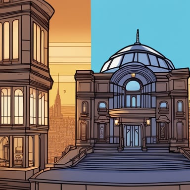 Please draw a scene inspired by Anakin and Palpatine during the iconic conversation about Darth Plagueis in Revenge of the Sith, but with a twist. Replace the characters with gophers in their respective roles, casting Go Blue Gopher as Anakin. The setting should resemble the elegant opera house balcony: dim ambient lighting, futuristic architecture, and a vast panoramic window showcasing distant flying vehicles and city lights. The gopher taking Palpatine's role should be seated slightly leaned back in a plush chair, gesturing subtly with one paw as if telling a dark secret. Go Blue Gopher, in the role of Anakin, should be sitting attentively, leaning forward with a tense expression. Capture the mysterious and ominous atmosphere of this pivotal moment.