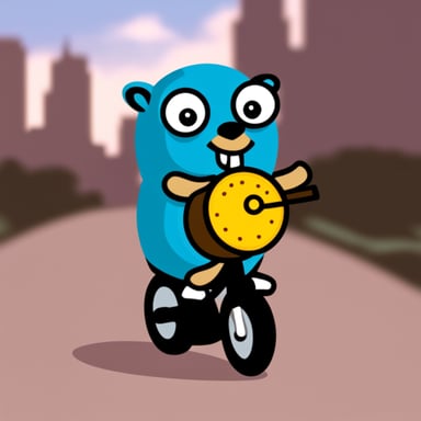 Go Blue Gopher riding a bike