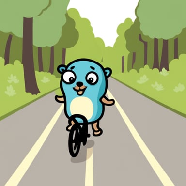 Go Blue Gopher riding a bike