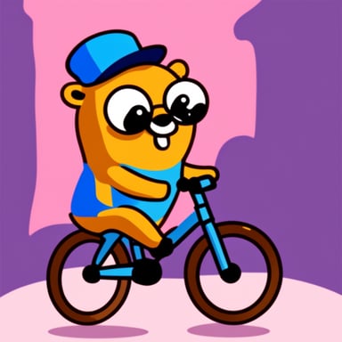 Go Blue Gopher riding a bike