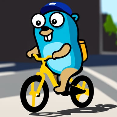 Go Blue Gopher riding a bike