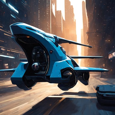 Go Blue Gopher in a 1-seater spacecraft, with an open cockpit reminiscent of a cyberpunk cityscape.