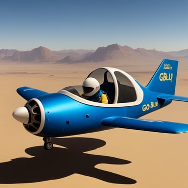 Go Blue Gopher in a 1-seater spacecraft, with an open cockpit