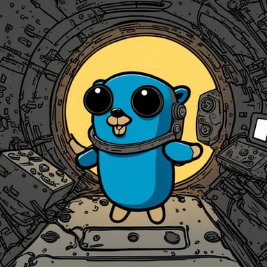 Go Blue Gopher in a spacecraft.