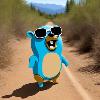 Go Blue Gopher who is really intense about real-time tracking of IoT devices.