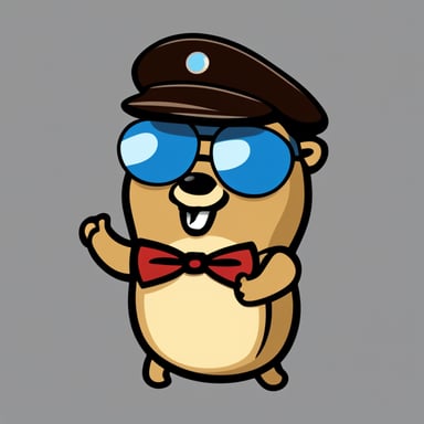 Go Blue Gopher, a simple classic mascot who loves real-time tracking of shipments, with a transparent background suitable as a GitHub repo hero logo.