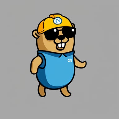 Go Blue Gopher, a simple classic mascot who loves real-time tracking of shipments, with a transparent background suitable as a GitHub repo hero logo.