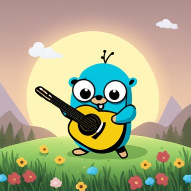 I want a Go Blue Gopher with a bee hat - it should somehow resemble a combination of Golang and eBPF.