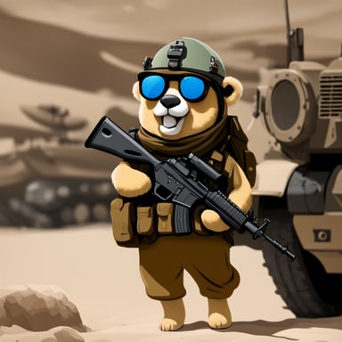 Go Blue Gopher as an Israeli Defense Forces soldier.