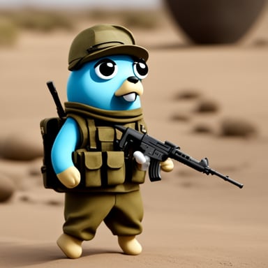 Go Blue Gopher as an Israeli Defense Forces soldier.