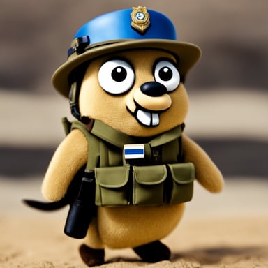 Go Blue Gopher as an Israeli Defense Forces soldier.