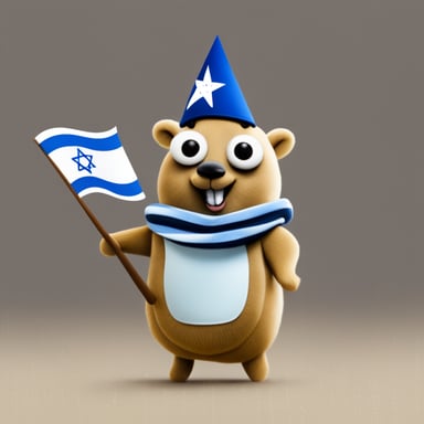 Go Blue Gopher with an Israeli flag.
