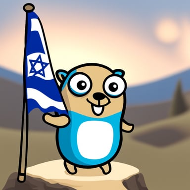 Go Blue Gopher with an Israeli flag.