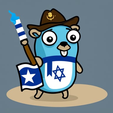 Go Blue Gopher with an Israeli flag.