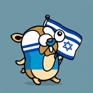 Go Blue Gopher with an Israeli flag.