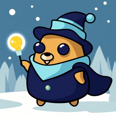 Generate a go blue gopher as an agent going to a festive event in a 2D style.