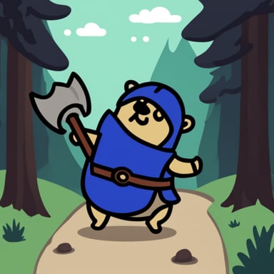 Go Blue Gopher protecting as a Viking Gopher.