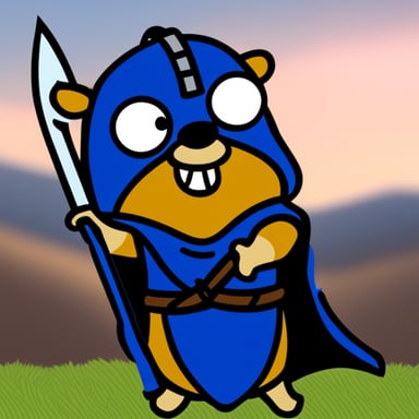 Go Blue Gopher protecting as a Viking Gopher.