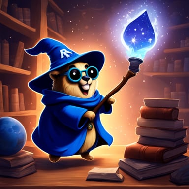 Go blue gopher as wizard gopher with xrpl merch.