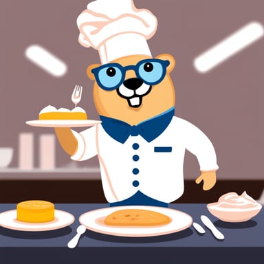 Go blue gopher as a waiter
