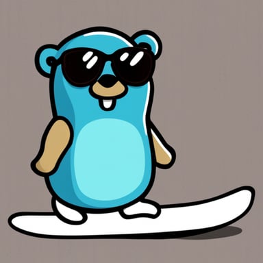 Go blue gopher on a snowboard