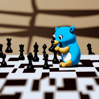 Go Blue Gopher playing chess.