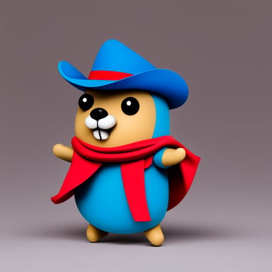 Go Blue Gopher with red hat and shield