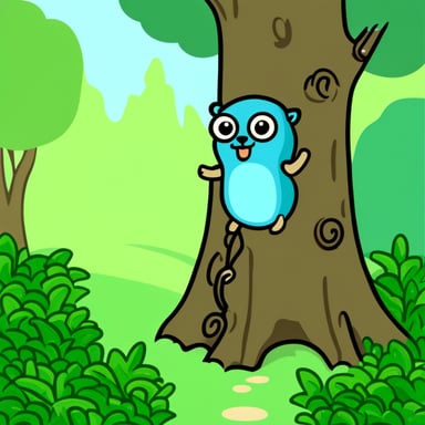 Go Blue Gopher climbing tree