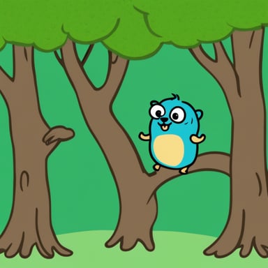 Go Blue Gopher climbing tree