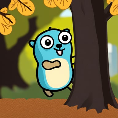 Go Blue Gopher climbing tree