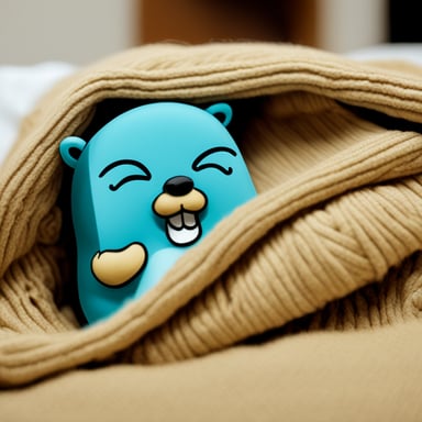 Go Blue Gopher sleeping peacefully under a cozy blanket.
