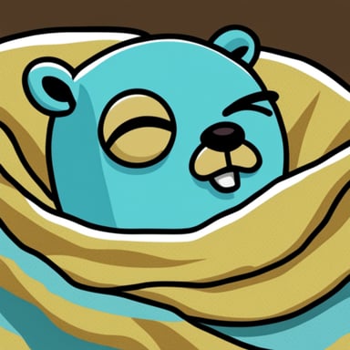 Go Blue Gopher sleeping peacefully under a cozy blanket.