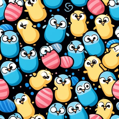A go blue gopher is dying Easter eggs in different colors.