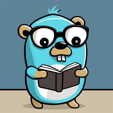 Go Blue Gopher in cartoon style is depicted as a nerd with eyeglasses doing accounting, looking very upset.