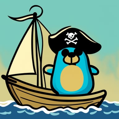 Terrible pirate Go Blue Gopher sailing