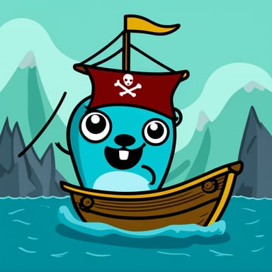 Terrible pirate Go Blue Gopher sailing