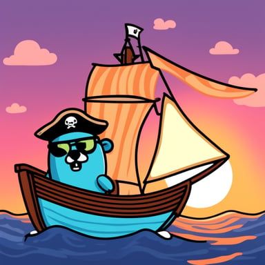 Terrible pirate Go Blue Gopher sailing