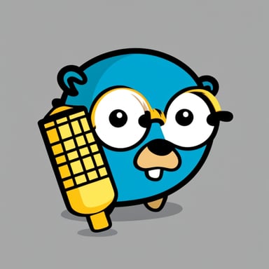 The face of Go Blue Gopher depicted in a 2D cartoon style on a badminton shuttlecock.
