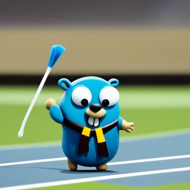 Go Blue Gopher in the line