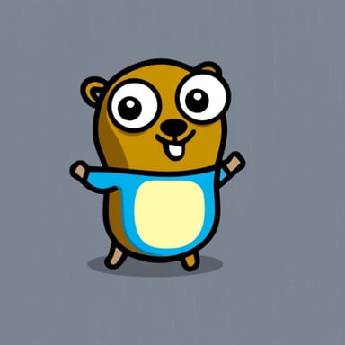 Go Blue Gopher as happy gopher.