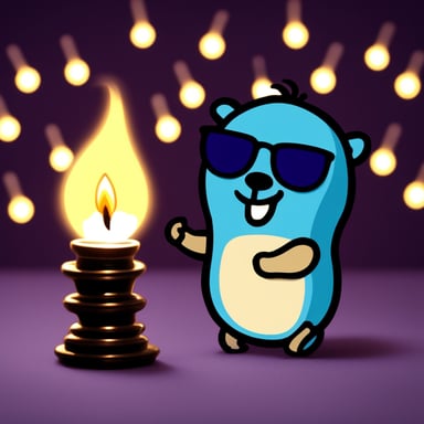 Go Blue Gopher in spiritual mode getting illumination.