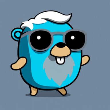 Go Blue Gopher, styled as a cartoon character with long grey hair, stands out with its unique appearance.