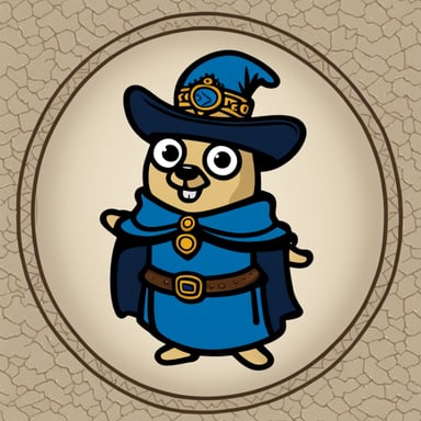 A 2D cartoon-style depiction of Go Blue Gopher wearing a renaissance hat.